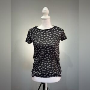 SALE! Black H&M Zebra Tee Size XS EUC